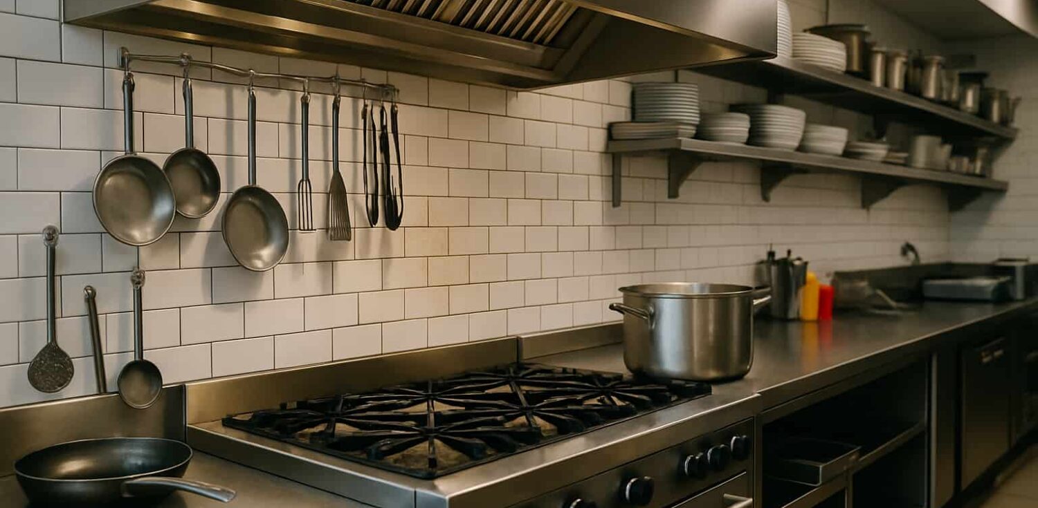 commercial kitchen splashback