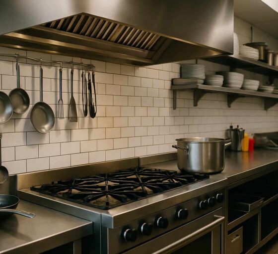 commercial kitchen splashback